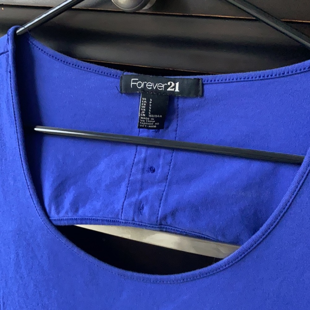 Bright blue mini dress